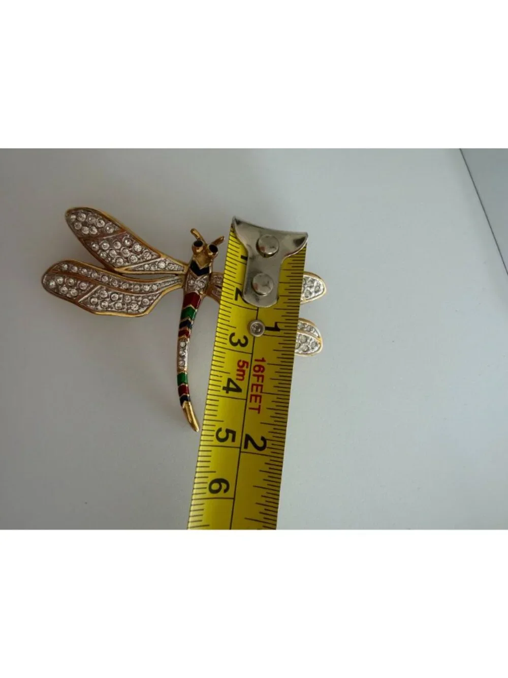 CAROLEE Gold Tone Rhinestone Dragonfly Brooch Pin